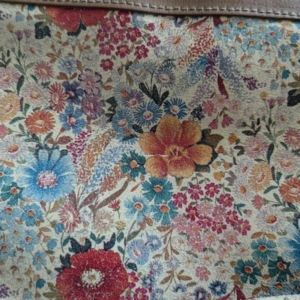 Charles Klein Vintage Floral Crossbody Bag‎ Brown Made in Italy Tapestry Print